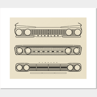 AMC Rambler Classic collector car evolution 1961-1966 black Posters and Art